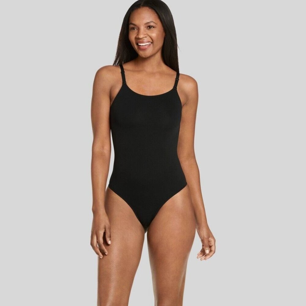 NWT Jockey Generation Black Everday Smoothing Thong Bodysuit Size Medium
